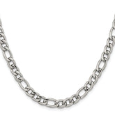 Chisel Stainless Steel Polished 6.75mm 22 inch Figaro Chain